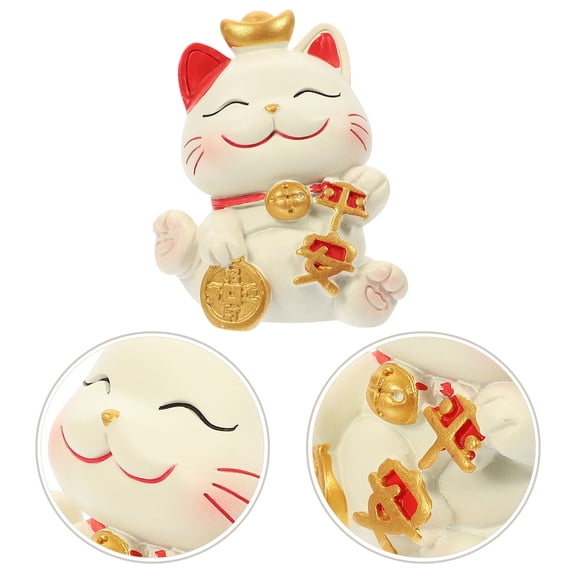 OATIPHO Cat Figurine Ornament Resin Multi 1Pcs Office Decoration 2.75X2.36X1.97 in