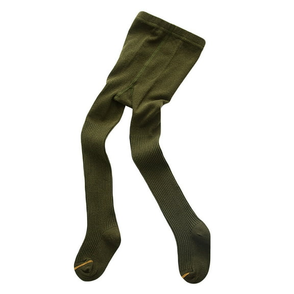 MUSEYA Olive Green Vertical Cotton Tights Breathable for Daily Wear