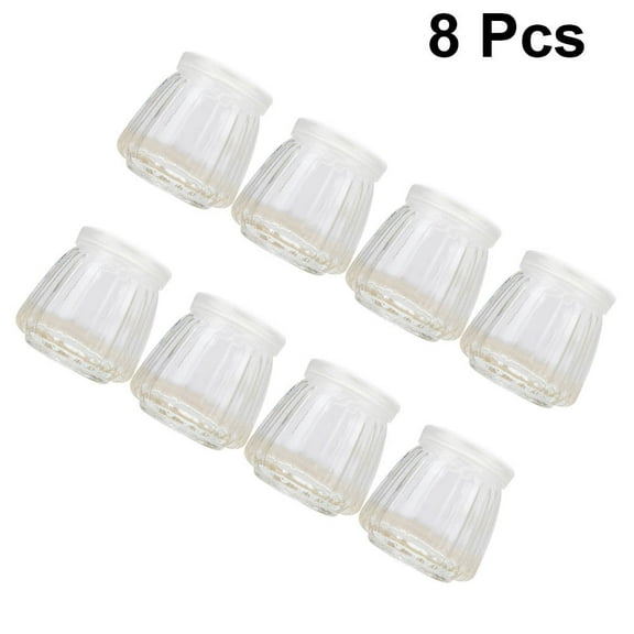 OATIPHO Pudding Bottles Transparent Glass for Dessert Easy to Clean 8Pcs