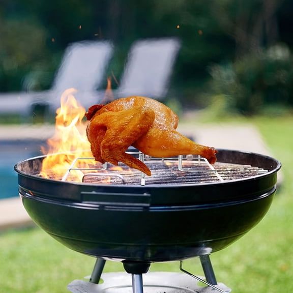 OATIPHO Portable Stainless Steel Turkey Roaster Rack for Outdoor Barbecue Camping
