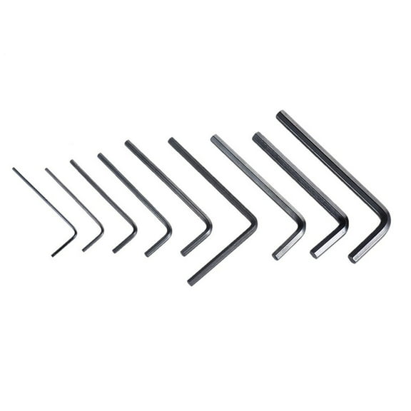 OATIPHO 9Pcs Black Metal Allen Wrench Set Guitar Repair Tool Durable Lightweight L Shape