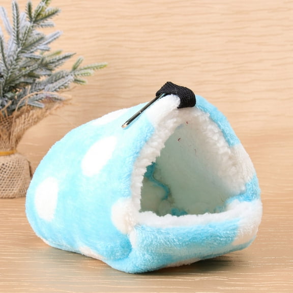 MUSEYA Sky Blue Warm Fleece Hamster Hammock Comfortable Animal Hut for Pet Use