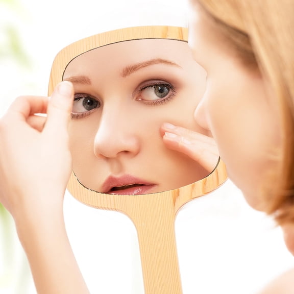 MUSEYA Hand Held Mirrors Makeup Mirror Simple but Chic Design 1Pcs