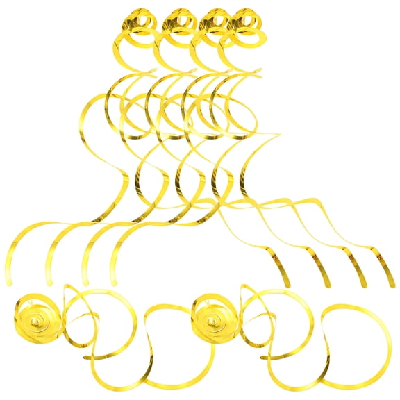 OATIPHO 6Pcs Plated Gold Glitter Hanging Swirl Decorations Plastic Party Ceiling Decor for Birthdays and Weddings
