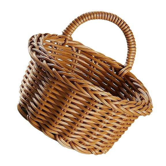 OATIPHO Wicker Basket Wall Decor Rattan Bin Light Brown 1Set