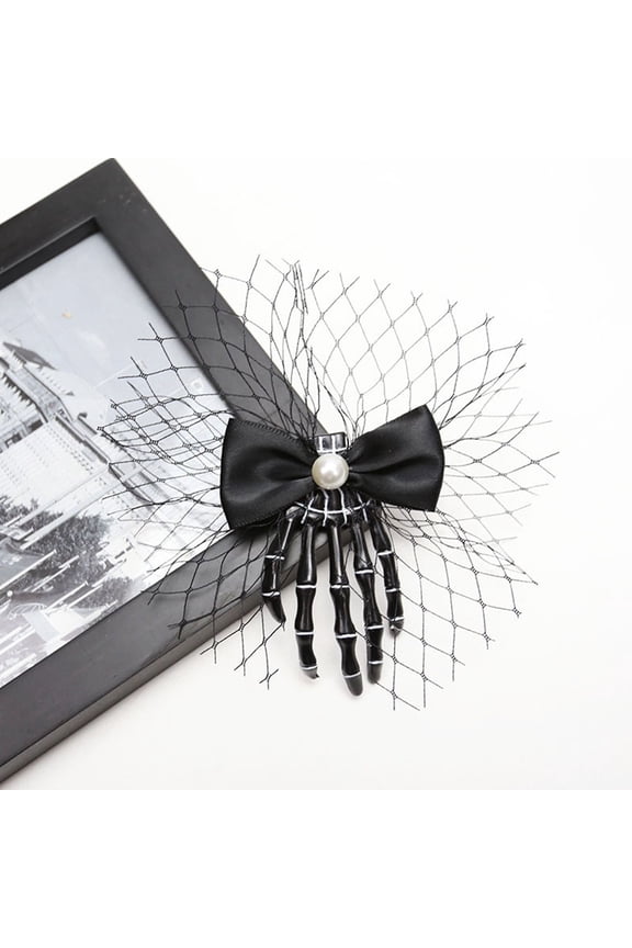 Headdress Goth Hair Clips 4Pcs Red