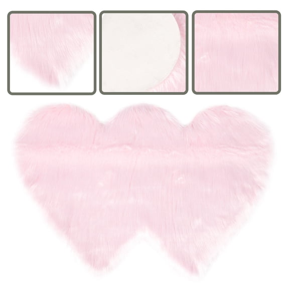 MUSEYA Heart Shape Floor Mat Imitation Wool for Women 1Pack