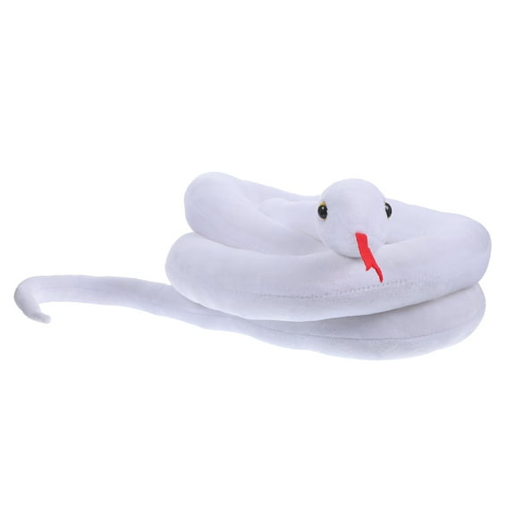 MUSEYA White Huge Stuffed Snake Plush Realistic Prank Model for Garden Decoration