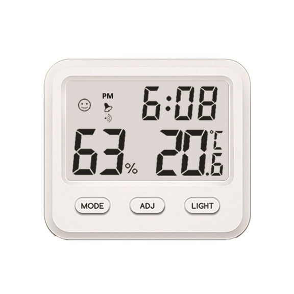 OATIPHO Portable Indoor Thermometer with Hygrometer White Plastic Material Suitable for Bedroom Office
