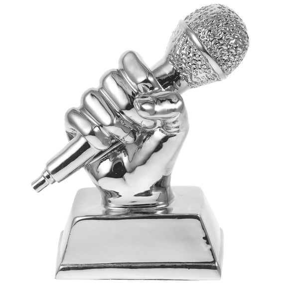 MUSEYA Music Singing Trophy Silver Resin for Contest and Home Decoration