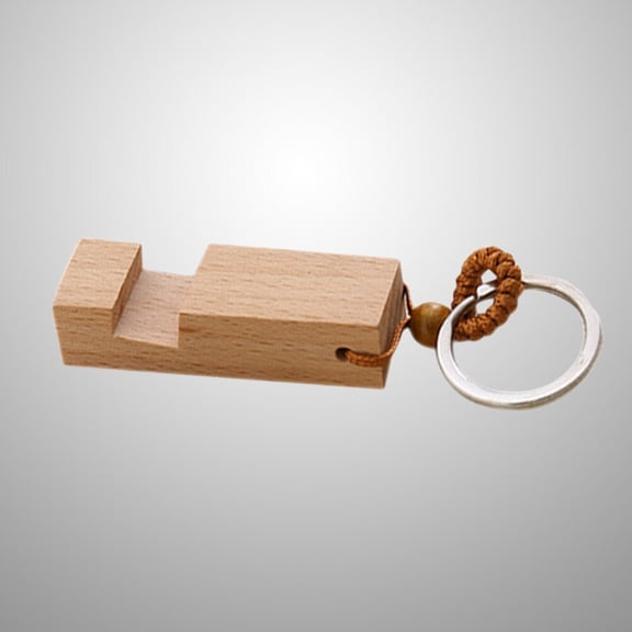 OATIPHO Portable Wood Phone Stand Keychain Lightweight Smartphone Holder for Horizontal and Vertical Viewing