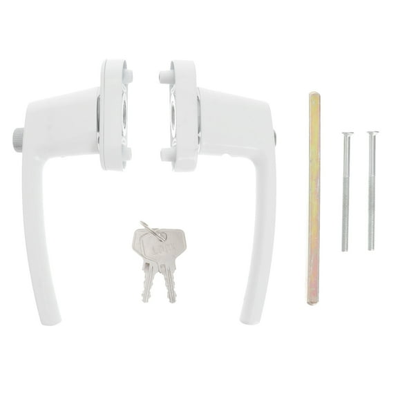 MUSEYA Keyed Door Handle Lock with Lever in White for Windows and Doors 1Pack