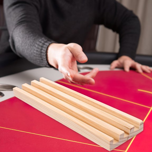 OATIPHO Oatipho Khaki Wood Domino Holders for Creative Tabletop Games