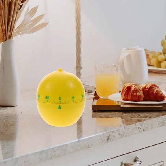 MUSEYA Kitchen Mechanical Timer Orange Lemon Shape Time Reminder 1Set for Home Baking