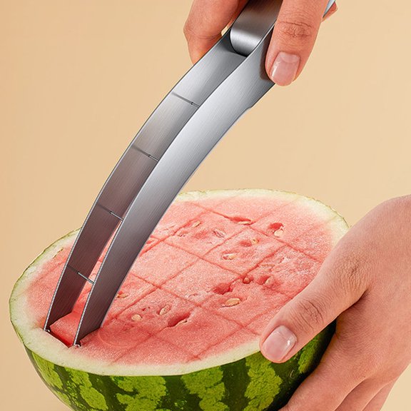 OATIPHO Wear Resistant Stainless Steel Watermelon Cutter for Smooth Melon and Fruit Slicing