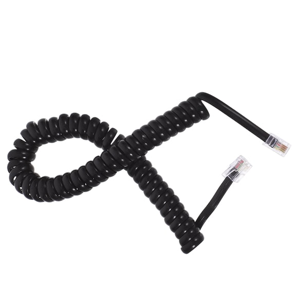 OATIPHO Flexible Black Landline Phone Cord with Coil Design for Home and Office