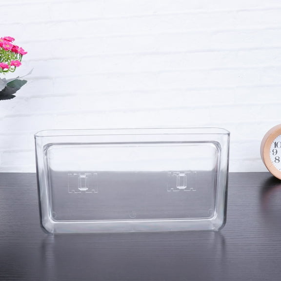 OATIPHO Desktop Organizer Plastic Storage Box in Transparent for Desk Decor and Remote Control Storage