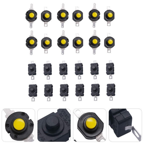 OATIPHO 24Pcs Self Locking Torch Button Switches made of Brass for Flashlights