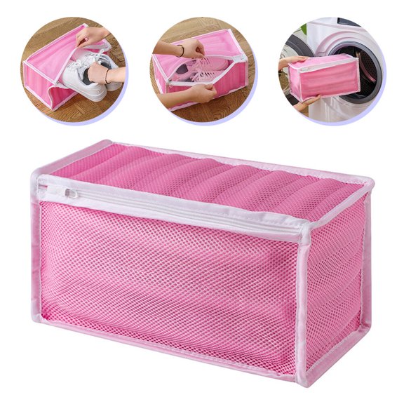 MUSEYA Laundry Organizer Bag Organize Shoes Pink Polyester 1Pcs for Moving