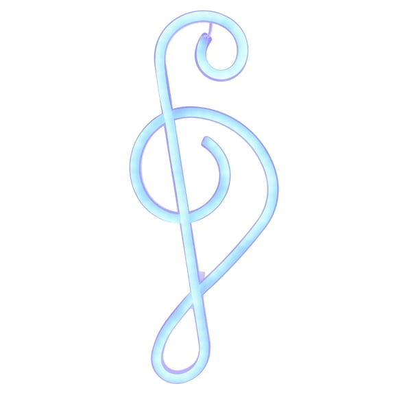 MUSEYA Lights for Room Decor LED Music Note Neon Light Blue PVC for Adults 1Pcs