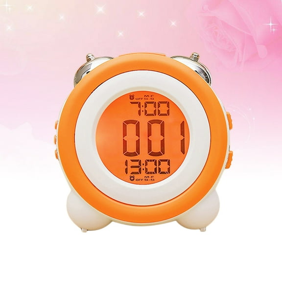OATIPHO Mute Stay in Bed Clock with Orange Round Design for Bedroom and Office