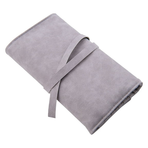 MUSEYA Makeup Brush Organizer Makeup Bag That Rolls Grey 1Set for Daily Use