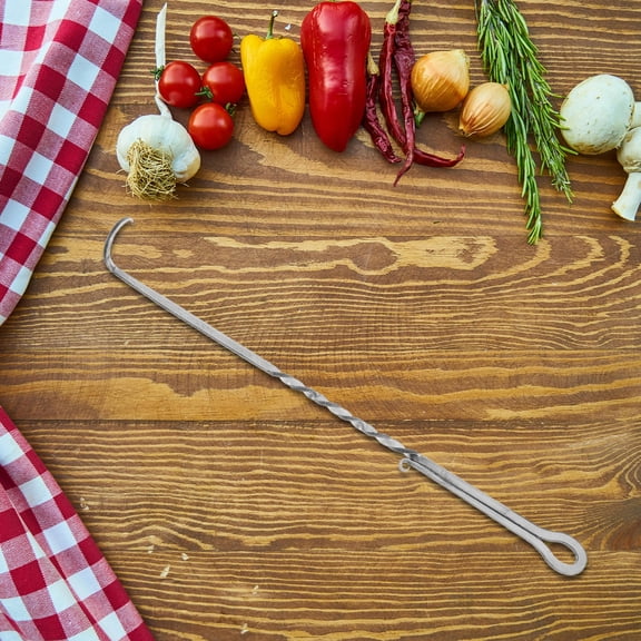 OATIPHO 1Set Stainless Steel Meat Hook Meat Flipping Tool with Ergonomic Design for Grilling Sessions