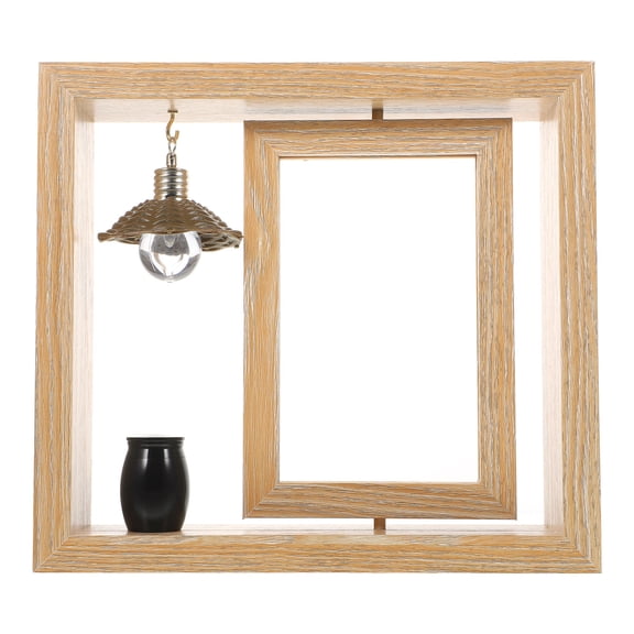 OATIPHO 1Set Wooden Tabletop Photo Frame with Sealed Urn for Pet Or Family Memorial in Beige