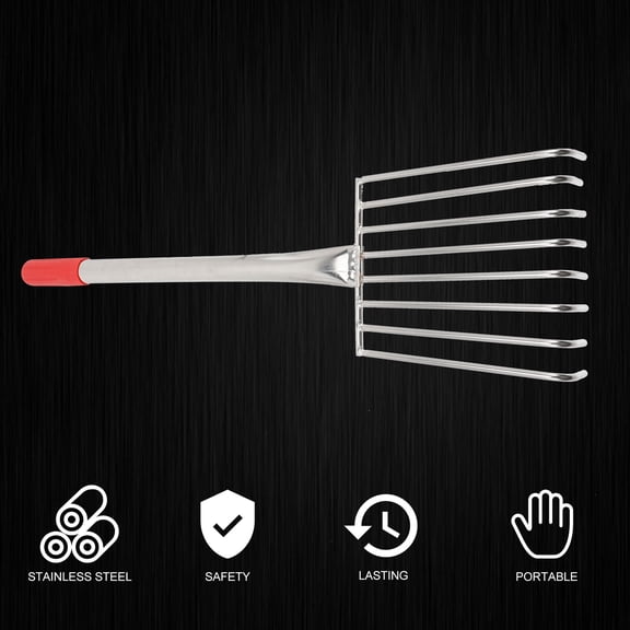 OATIPHO Metal Hand Rake with Pointed Claws for Efficient Lawn, Garden and Beach Soil Spreading