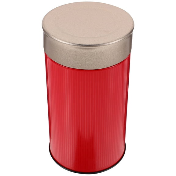 OATIPHO Round Sealed Cans Tea Tins Red 1Pcs