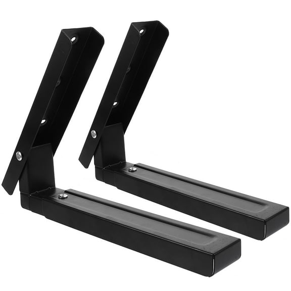 OATIPHO 2Pcs Stainless Steel Microwave Holder Wall Mount Kit Black for Over The Stove