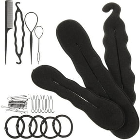 OATIPHO Hair Bun Makers Black Plastic Styling Set for Elegant DIY Hairstyles 1Set