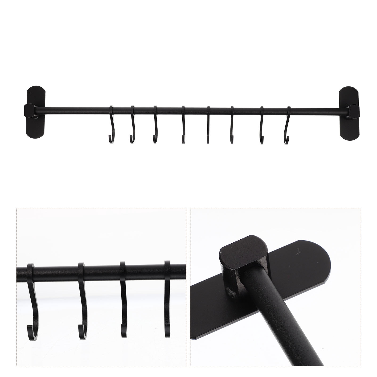 Moveable Hooks OATIPHO Black Aluminum Wall Mounted Coat Rack, Practical and Space ...