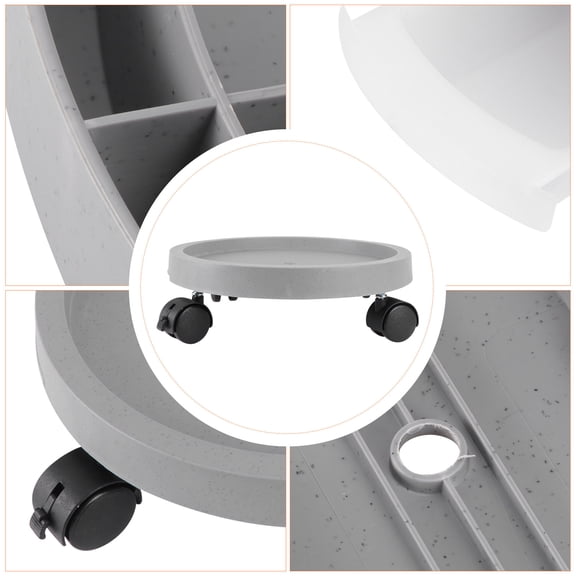 OATIPHO Round Flowerpot Base Tray with Smooth Rolling Wheels for Easy Plant Moving