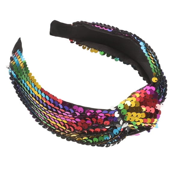 MUSEYA Multi Color Sequin Knotted Headband for Women's and Girls Decorative Hair Accessory for Parties 100% Fabric