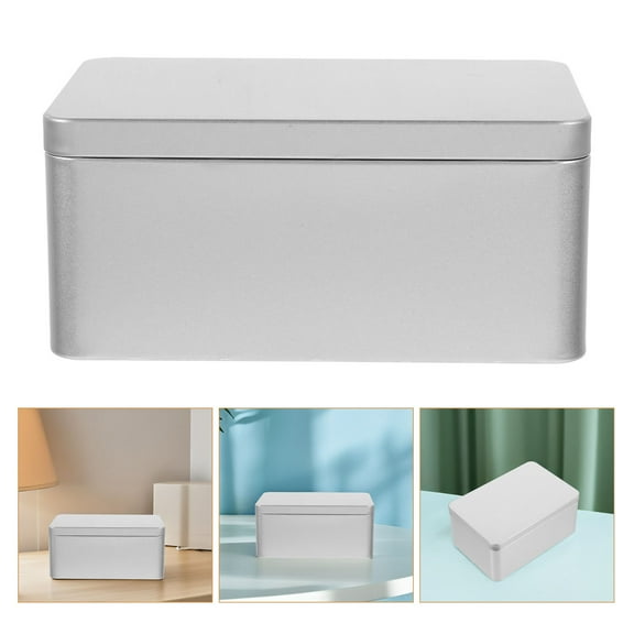 OATIPHO Multifunctional Plated Silver Tinplate Storage Box Portable Organizer for Sewing Accessories Photos and Craft Tools