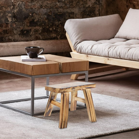 MUSEYA Nursery Step Stool Wood Light Brown Modern Look 1Pcs