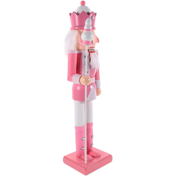 MUSEYA Nutcracker Puppet Pink Wood Photo Prop For Colleagues 1Pcs