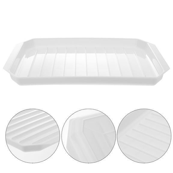 OATIPHO Ceramic Bacon Pan for Microwave Oven Kitchen Bakeware with Deep Groove and Even Heat Spreading