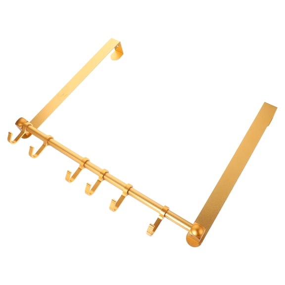 OATIPHO 1Set Over The Door Hook Rack Golden Aluminum Multi Hook for Home Organization