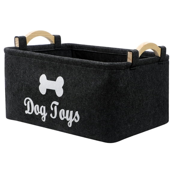 MUSEYA Pet Toy Accessory Bin Felt Black for Room Organization 1Pcs