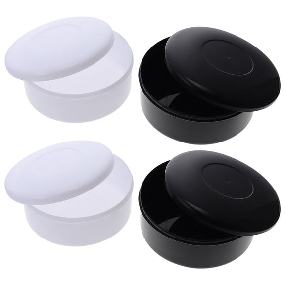 OATIPHO Reversible Go Chess Pieces Pot Plastic Box White Color Matching with Lid