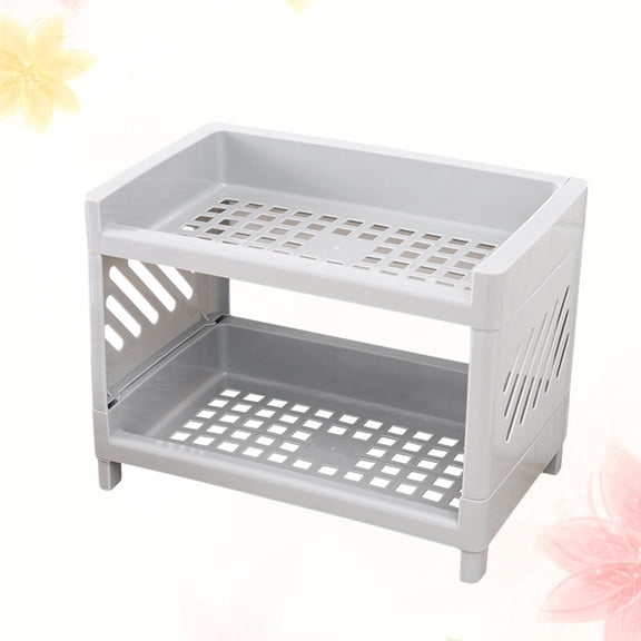 OATIPHO Plastic Spice Rack Grey Countertop Organizer for Kitchen Storage and Convenience