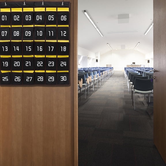 OATIPHO Classroom Mobile Phone Storage Bag Black Numbered Hanging Organizer for Office Dormitory