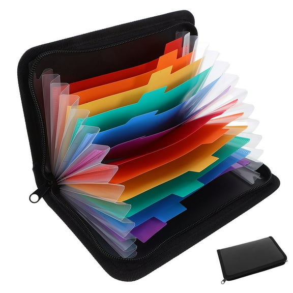 OATIPHO Portable Storage Receipt Holder Organizer Plastic Colored Interior Pages 1 Piece
