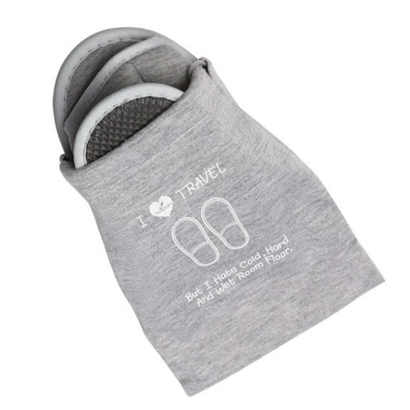 OATIPHO Travel Folding Slippers Grey Portable Eva Waterproof Sandals with Soft Knitted Cotton Upper