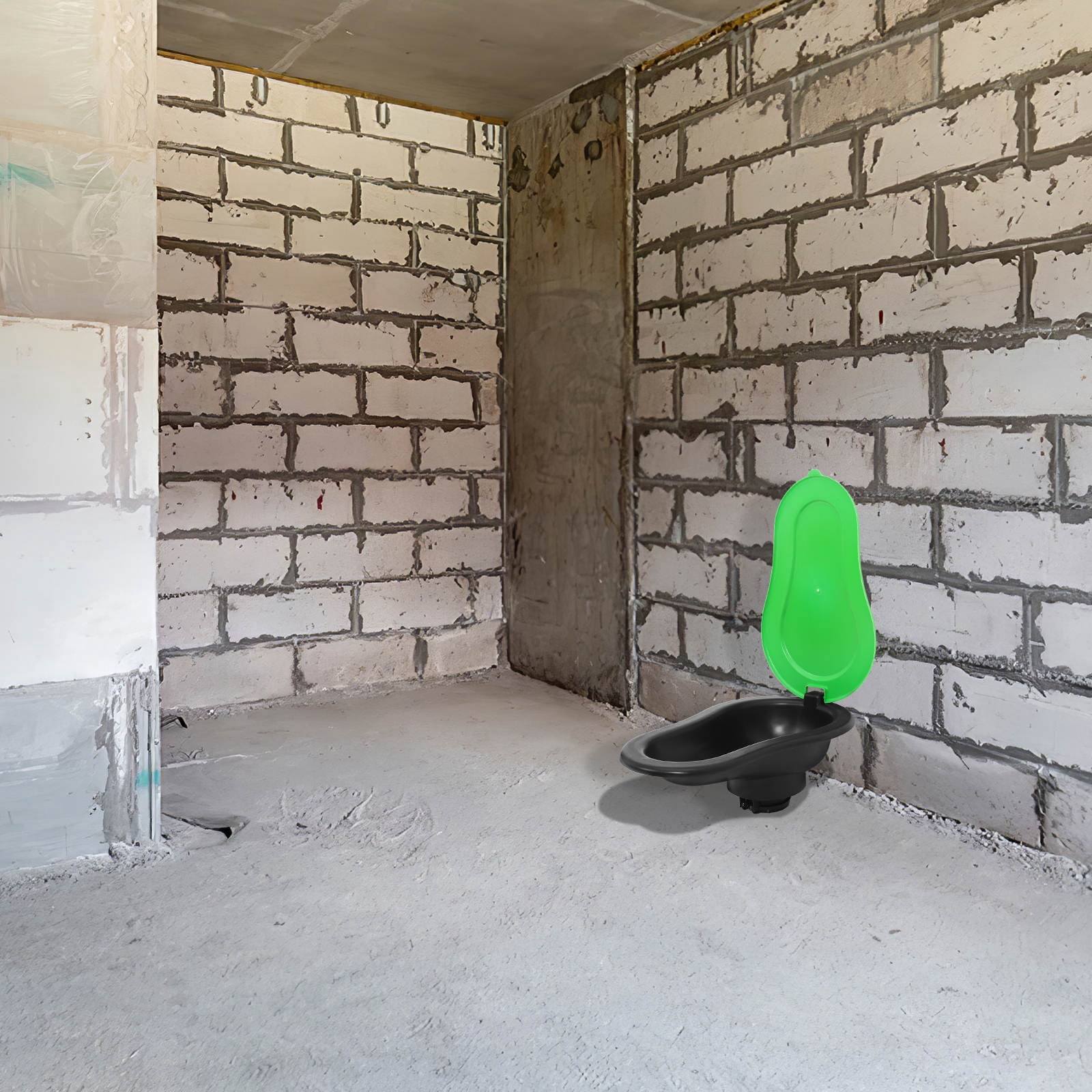 MUSEYA Portable Toilet For Adults ABS Green Stable Structure For Construction Workers 1Pcs