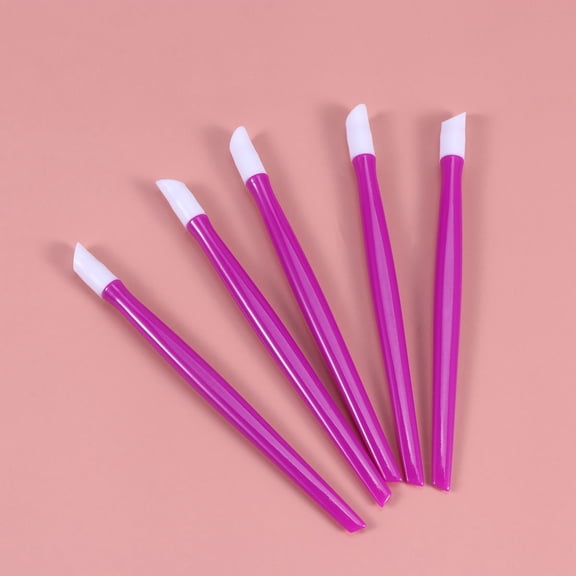 MUSEYA Purple Plastic Cuticle Pusher Nail Tool for Manicure Use Durable Lightweight Ergonomic Handle 100 Pcs