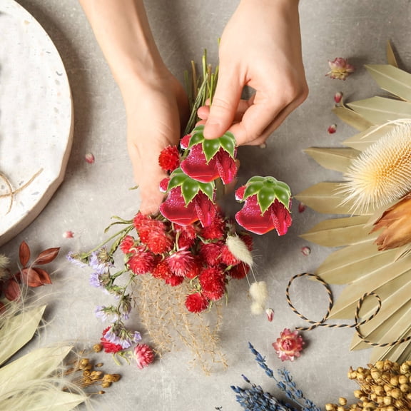 OATIPHO  Fake Rose Sepals Green Plastic Versatile Use for Home Decor 100Pcs