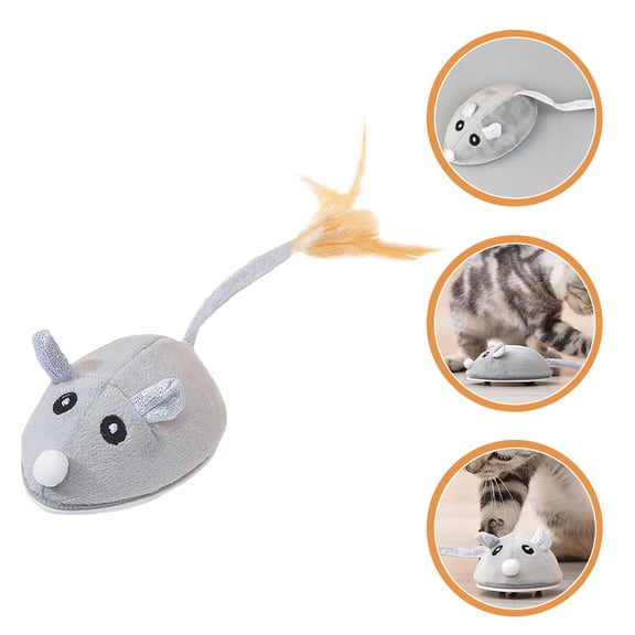 OATIPHO Funny Mice Toy for Indoor Cats with Irregular Escape Route Grey 1Pack